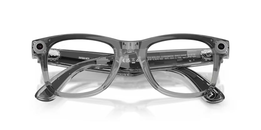 Ray-Ban Meta G2 | RW4012 Wayfarer L | Shiny Transparent Grey Transitions Sapphire