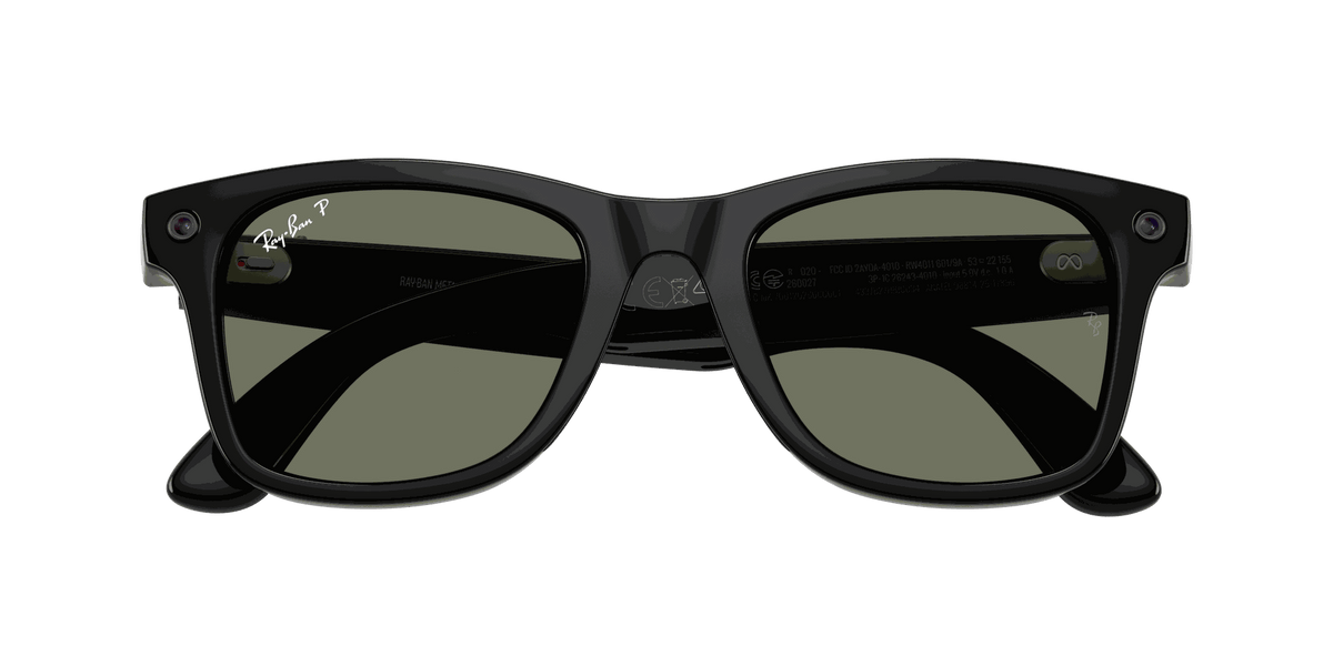 Ray-Ban Meta G3 | RW4011 Wayfarer L | Shiny Black G15 Green Polarised