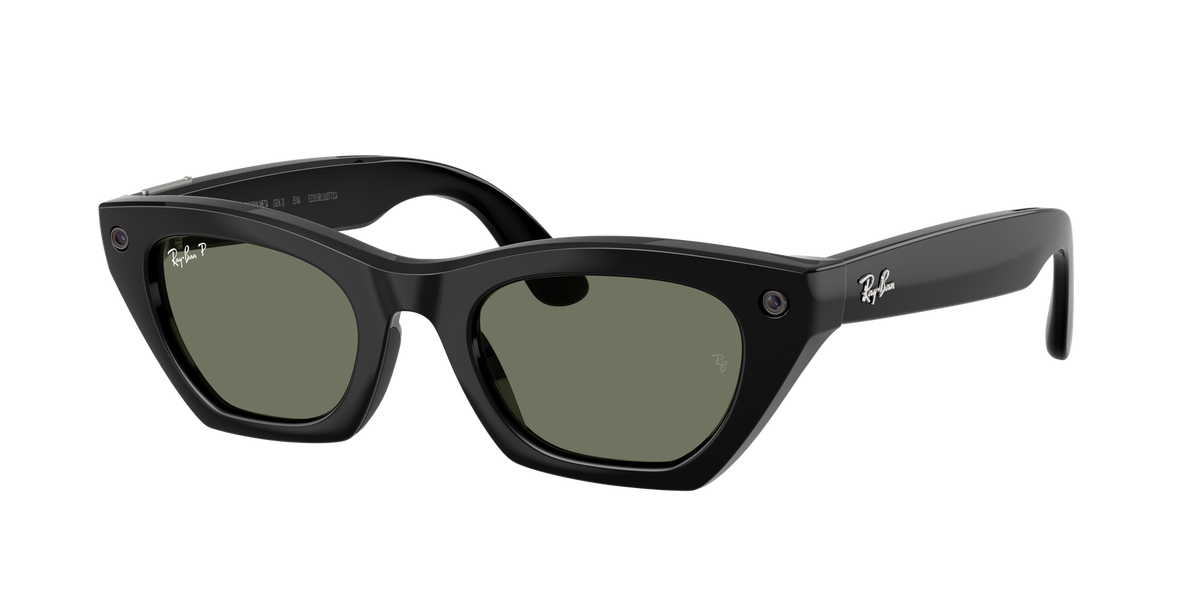 Ray-Ban Meta G3 | RW4015 Zena | Shiny Black G15 Green Polarised