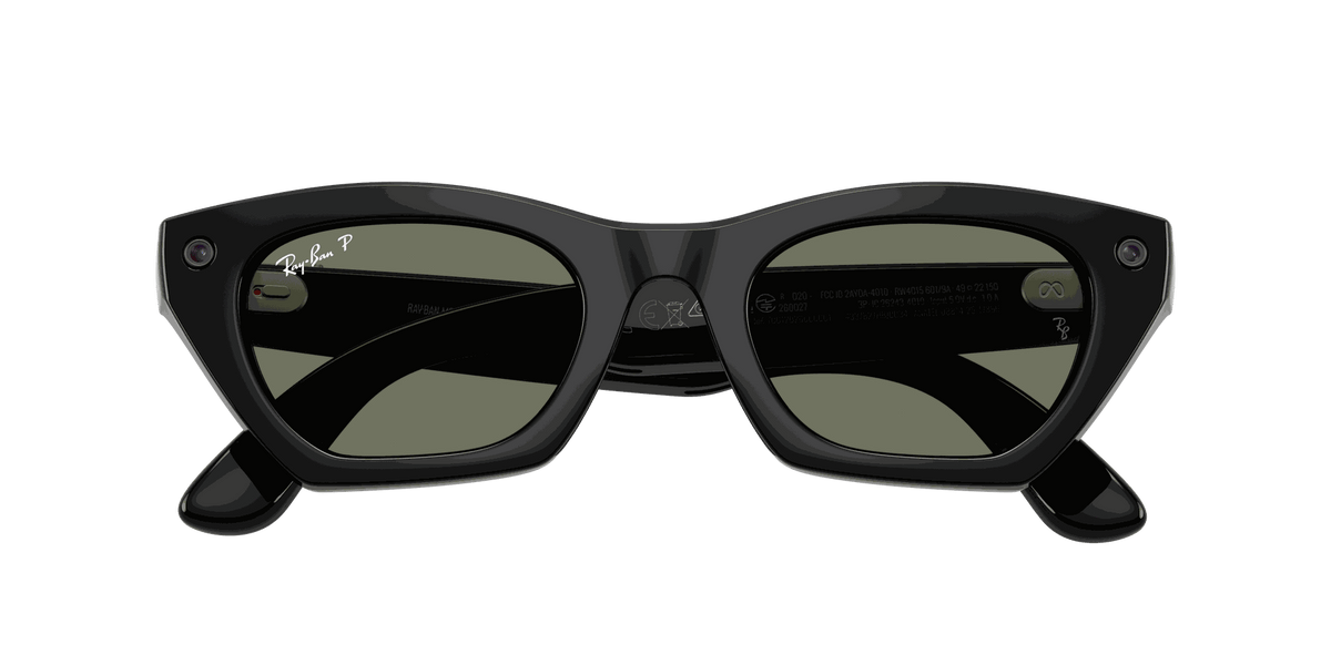 Ray-Ban Meta G3 | RW4015 Zena | Shiny Black G15 Green Polarised