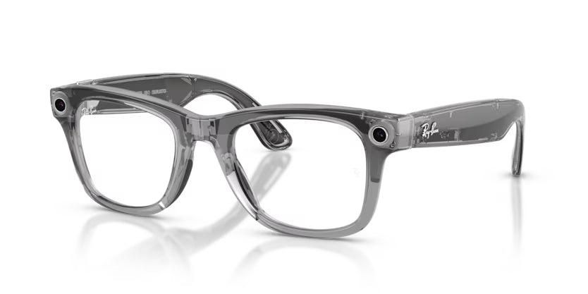 Ray-Ban Meta G2 | RW4012 Wayfarer M | Shiny Transparent Grey Transitions Sapphire