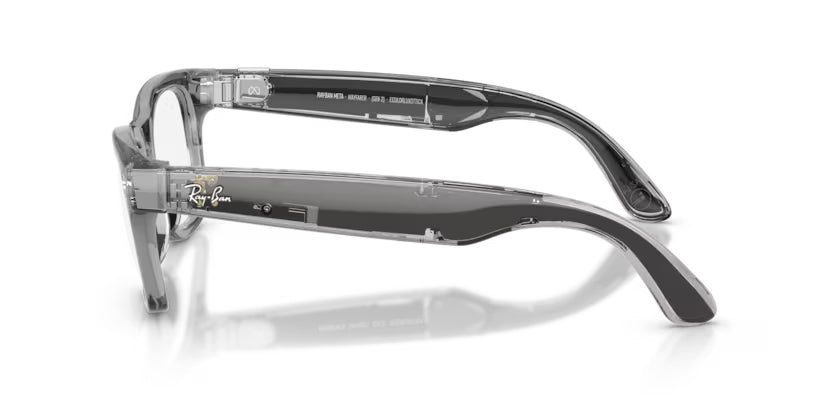 Ray-Ban Meta G2 | RW4012 Wayfarer L | Shiny Transparent Grey Transitions Sapphire