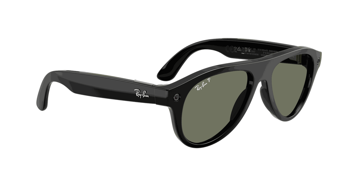 Ray-Ban Meta G3 | RW4016 Aviator | Shiny Black G15 Green Polarised