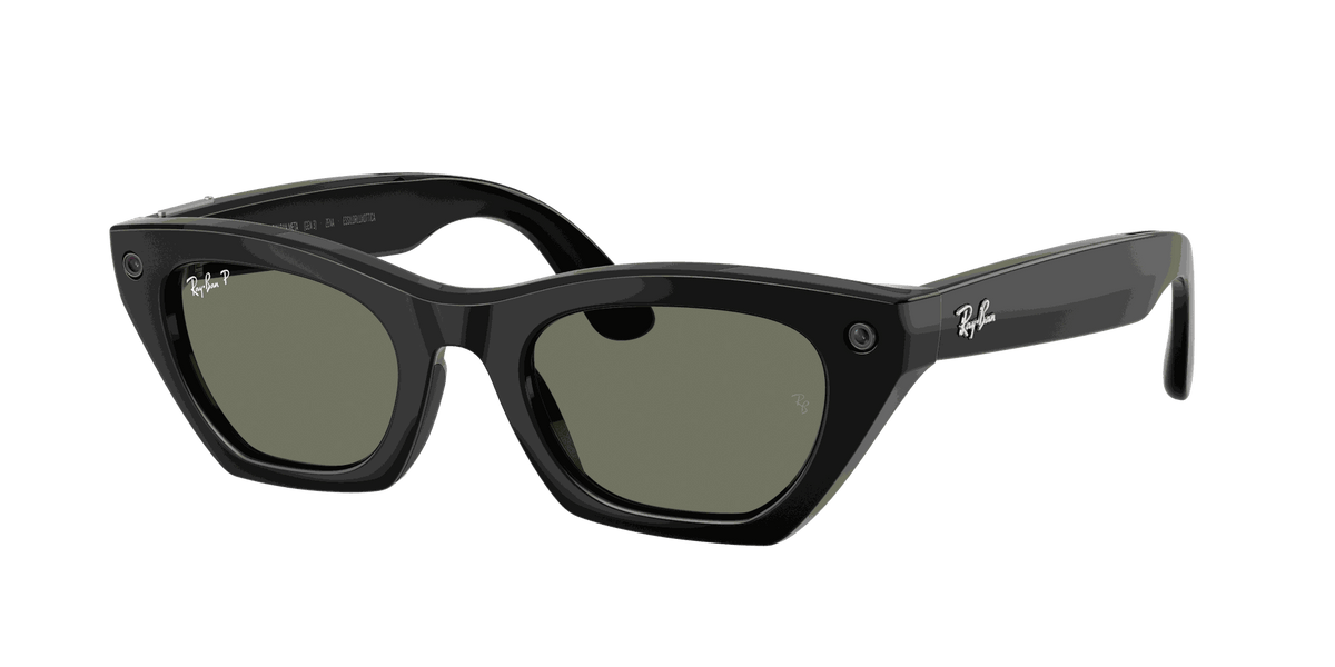 Ray-Ban Meta G3 | RW4015 Zena | Shiny Black G15 Green Polarised