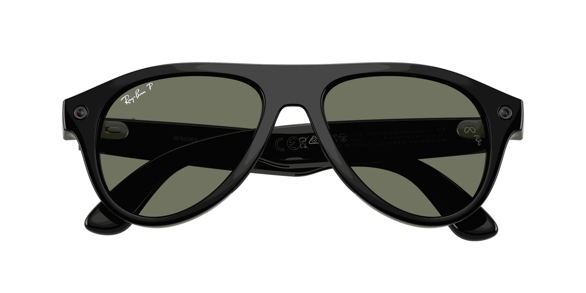 Ray-Ban Meta G3 | RW4016 Aviator | Shiny Black G15 Green Polarised