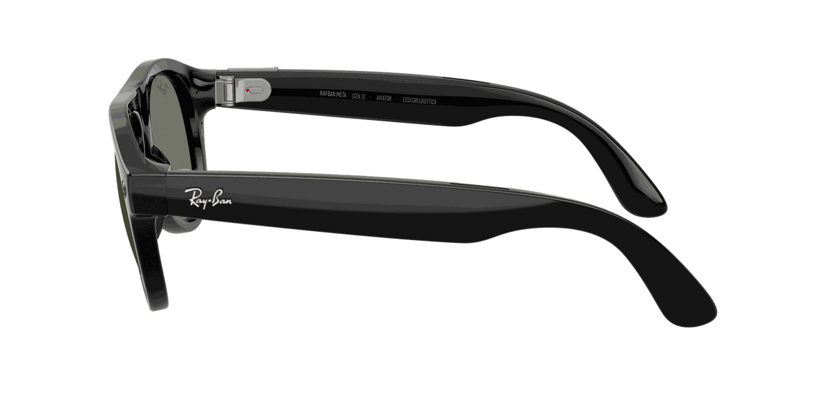 Ray-Ban Meta G3 | RW4016 Aviator | Shiny Black G15 Green Polarised