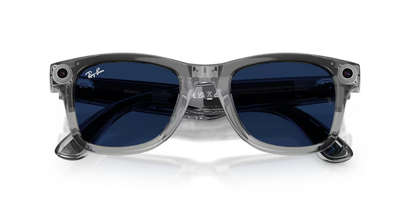 Ray-Ban Meta G2 | RW4012 Wayfarer L | Shiny Transparent Grey Transitions Sapphire