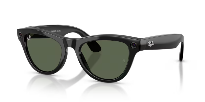 Ray-Ban Meta G2 | RW4014 Skyler | Shiny Black G15 Green