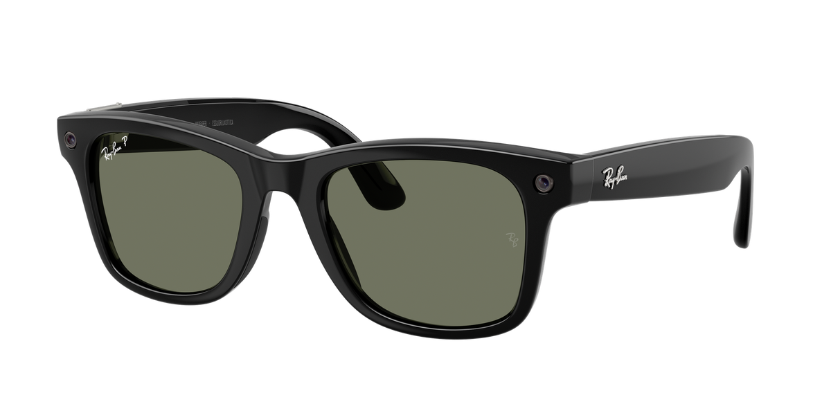Ray-Ban Meta G3 | RW4011 Wayfarer M | Shiny Black G15 Green Polarised
